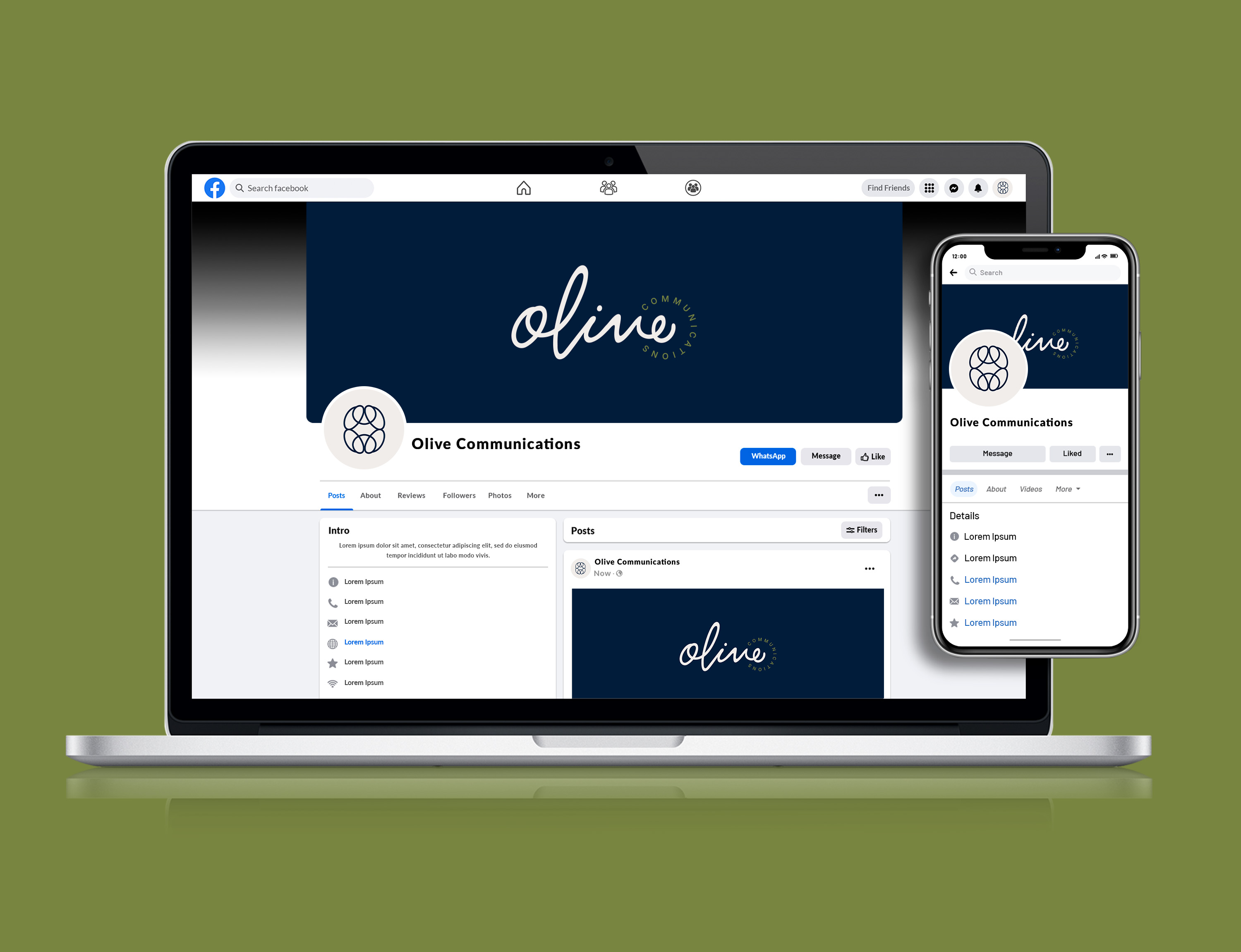 Olive Communications brand in use — 4